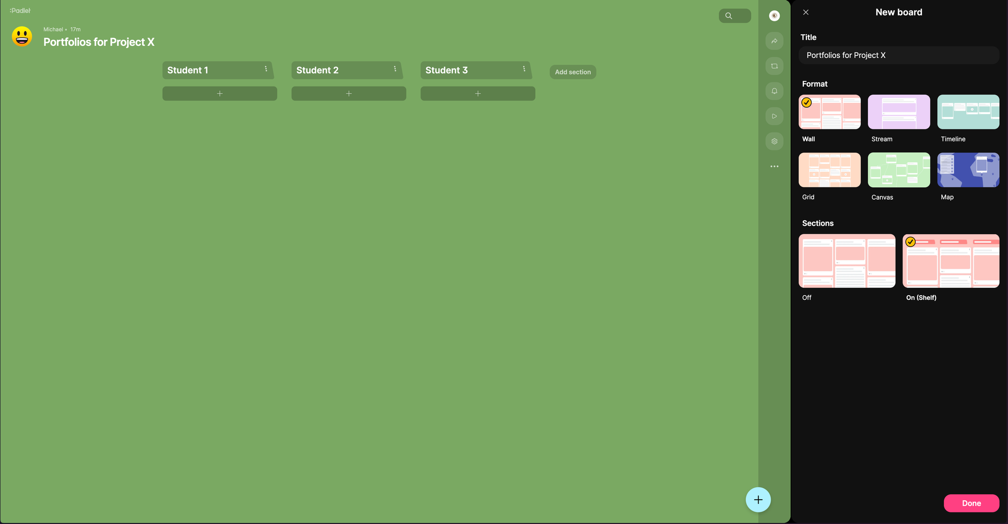 Padlet can be used to build portfolios 