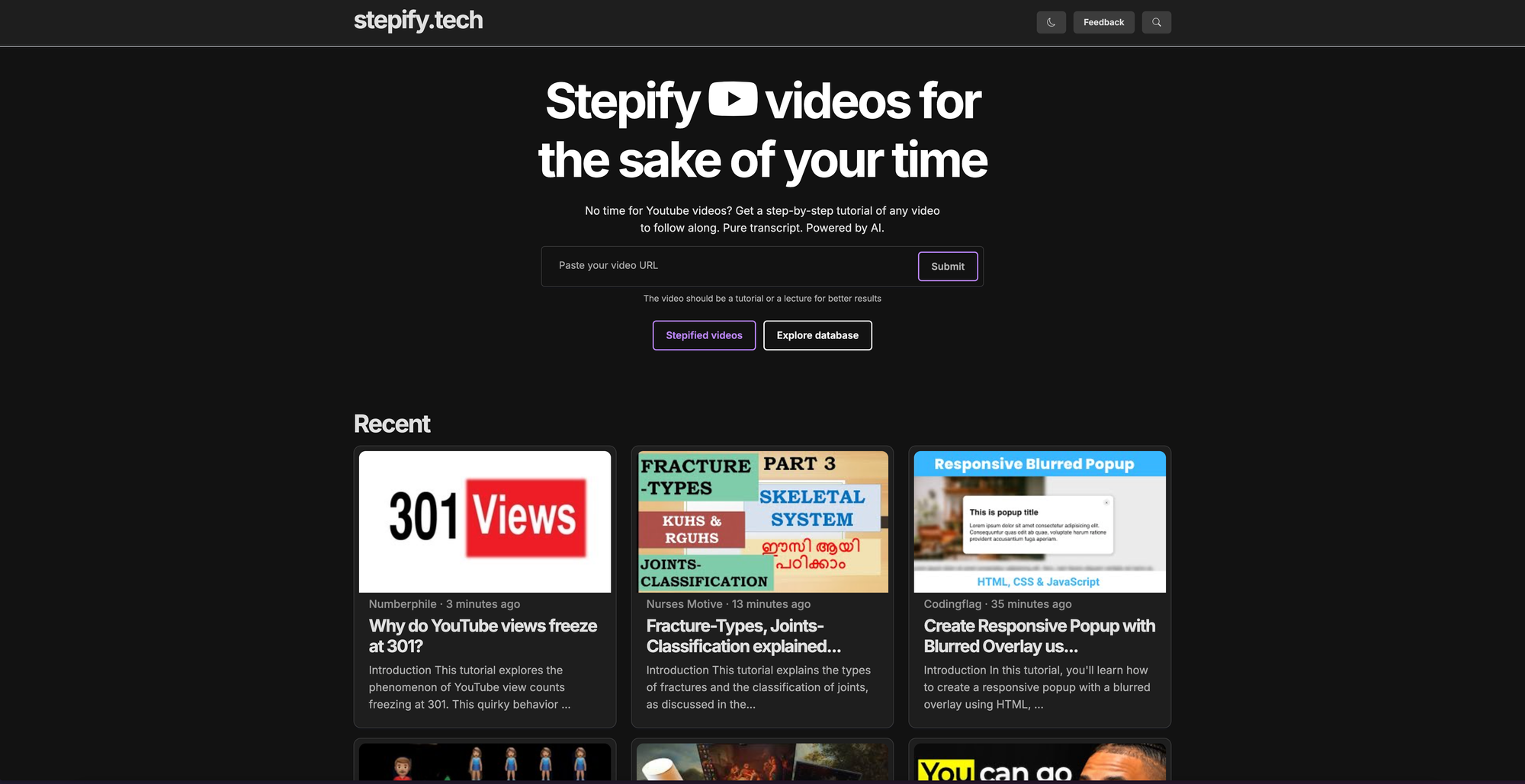 Stepify allows you to add steps to your YouTube videos.